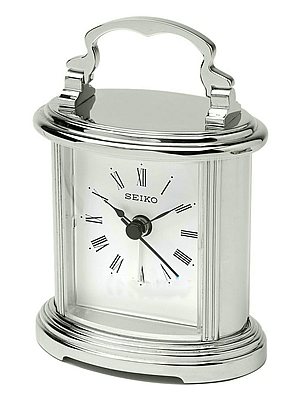 Seiko Silver Mantel Clock | QHE109S