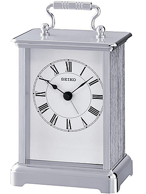Seiko Silver Carriage Clock with Alarm
