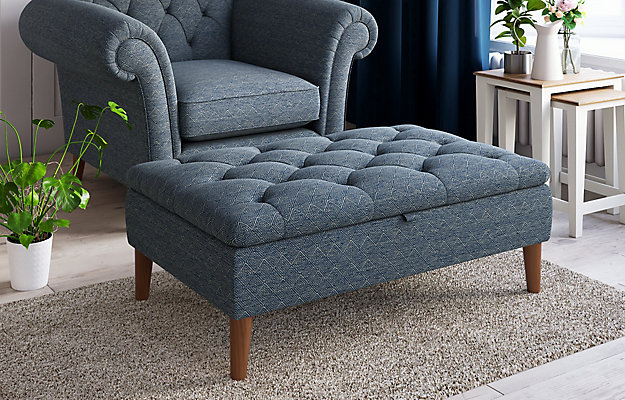 M&S Button Storage Ottoman Footstool