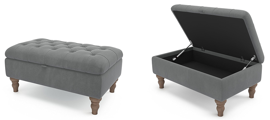 Sofa Heaven Rosa Storage Ottoman Footstool
